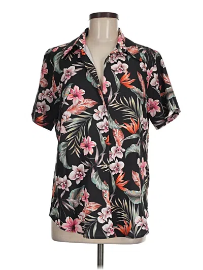 Pre-owned Assorted Brands Short Sleeve Blouse In Black
