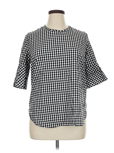 Pre-owned Assorted Brands Short Sleeve Blouse In Black
