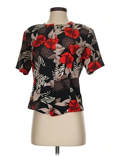 Pre-owned Assorted Brands Short Sleeve Blouse In Black