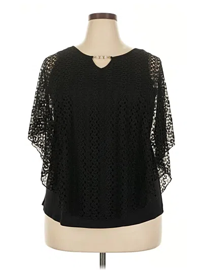 Pre-owned Assorted Brands Short Sleeve Blouse In Black