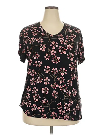 Pre-owned Assorted Brands Short Sleeve Blouse In Black