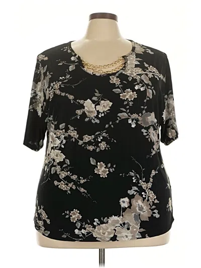 Pre-owned Assorted Brands Short Sleeve Blouse In Black
