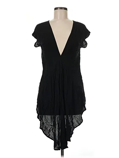 Pre-owned Assorted Brands Short Sleeve Blouse In Black