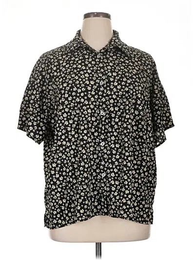 Pre-owned Assorted Brands Short Sleeve Blouse In Black