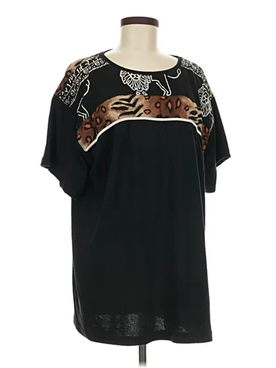 Pre-owned Assorted Brands Short Sleeve Blouse In Black