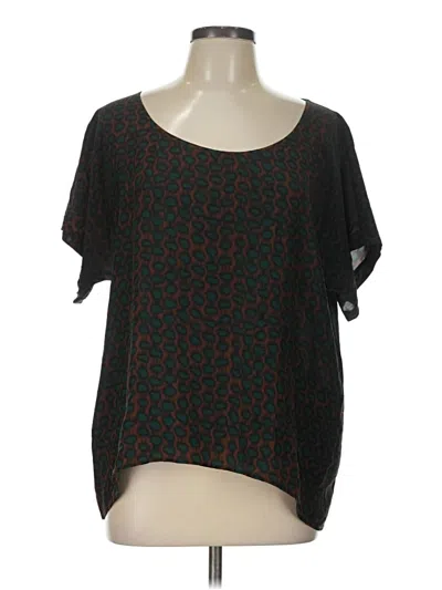 Pre-owned Assorted Brands Short Sleeve Blouse In Black