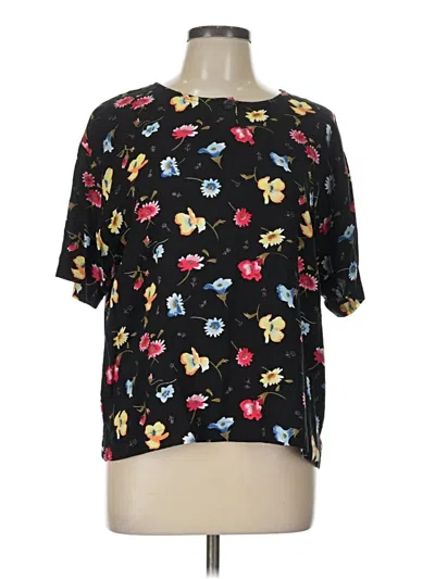 Pre-owned Assorted Brands Short Sleeve Blouse In Black