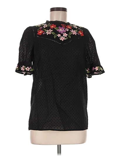 Pre-owned Assorted Brands Short Sleeve Blouse In Black