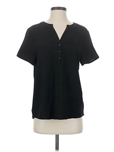 Pre-owned Assorted Brands Short Sleeve Blouse In Black
