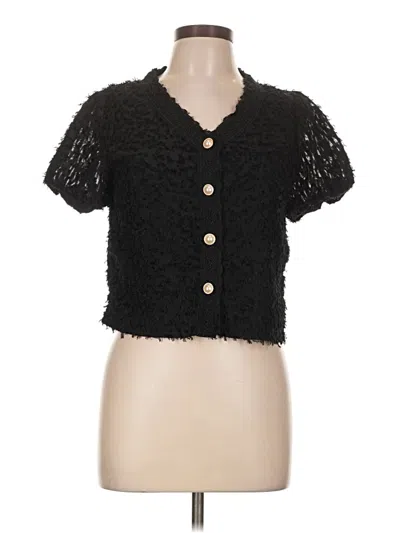 Pre-owned Assorted Brands Short Sleeve Blouse In Black