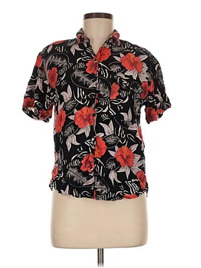 Pre-owned Assorted Brands Short Sleeve Blouse In Black