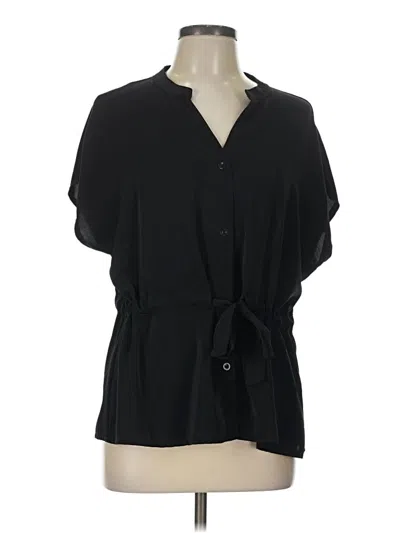 Pre-owned Assorted Brands Short Sleeve Blouse In Black