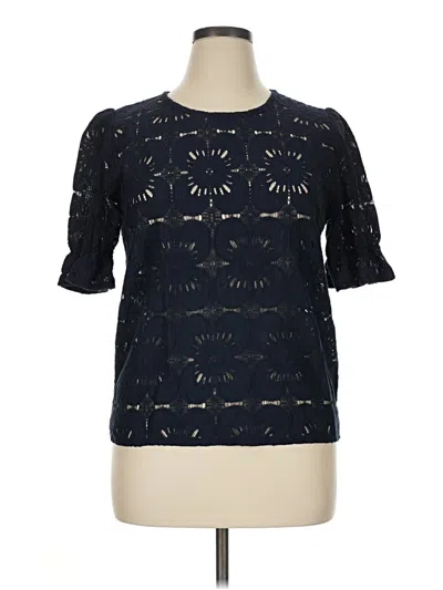 Pre-owned Assorted Brands Short Sleeve Blouse In Black
