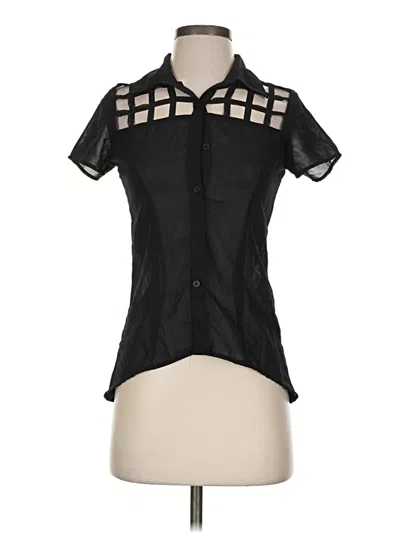 Pre-owned Assorted Brands Short Sleeve Blouse In Black