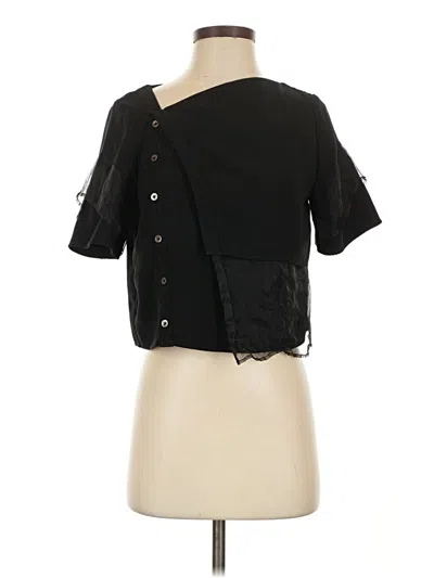 Pre-owned Assorted Brands Short Sleeve Blouse In Black