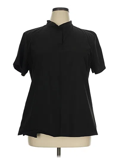 Pre-owned Assorted Brands Short Sleeve Blouse In Black