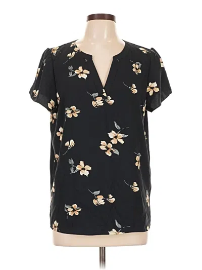 Pre-owned Assorted Brands Short Sleeve Blouse In Black