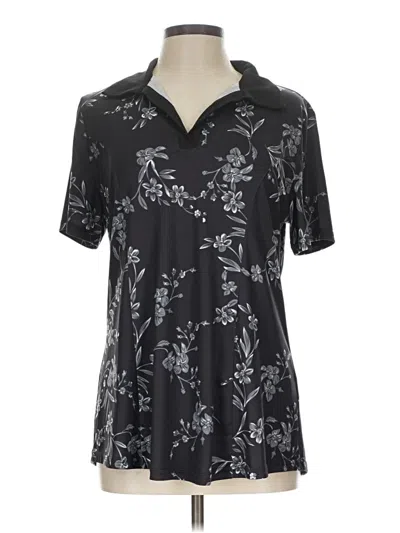 Pre-owned Assorted Brands Short Sleeve Blouse In Black