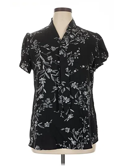 Pre-owned Assorted Brands Short Sleeve Blouse In Black
