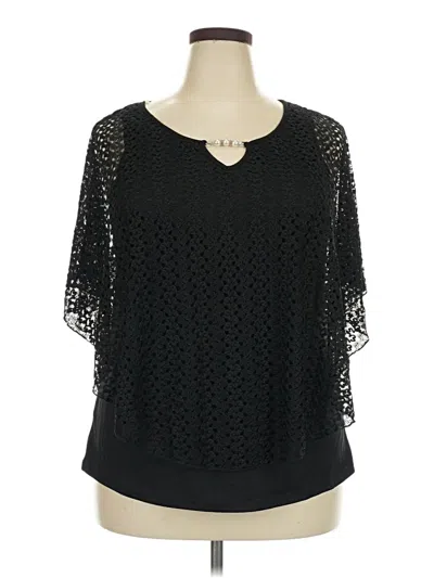 Pre-owned Assorted Brands Short Sleeve Blouse In Black