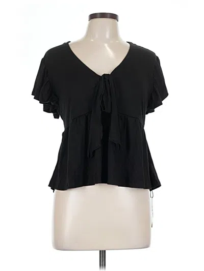 Assorted Brands Short Sleeve Blouse In Black