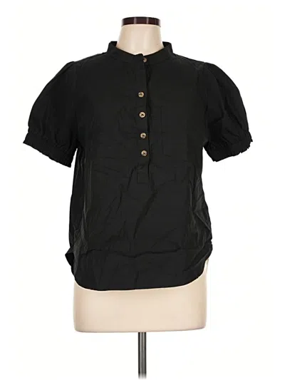 Assorted Brands Short Sleeve Blouse In Black