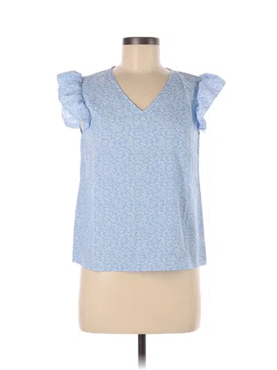 Pre-owned Assorted Brands Short Sleeve Blouse In Blue