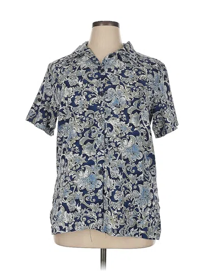 Pre-owned Assorted Brands Short Sleeve Blouse In Blue