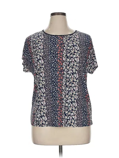 Pre-owned Assorted Brands Short Sleeve Blouse In Blue