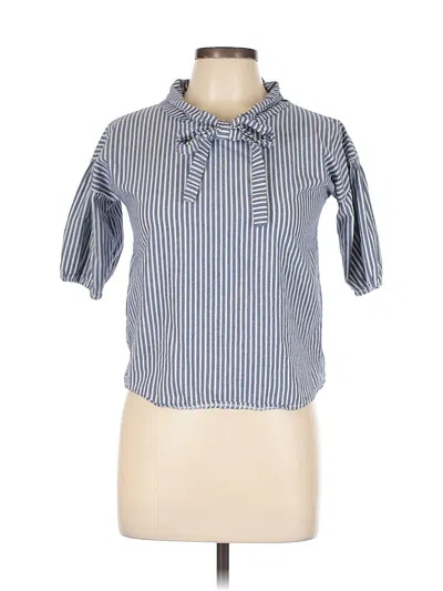 Pre-owned Assorted Brands Short Sleeve Blouse In Blue