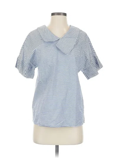 Pre-owned Assorted Brands Short Sleeve Blouse In Blue