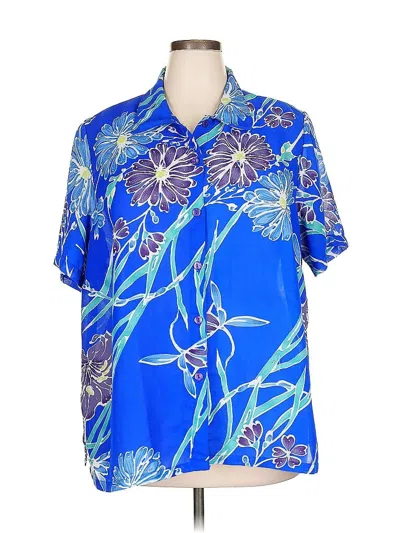 Pre-owned Assorted Brands Short Sleeve Blouse In Blue