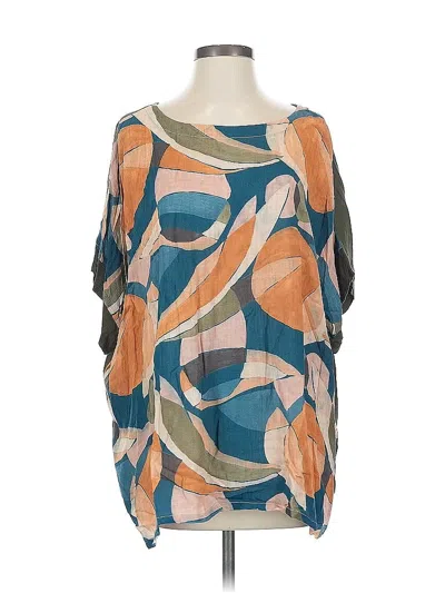 Pre-owned Assorted Brands Short Sleeve Blouse In Blue