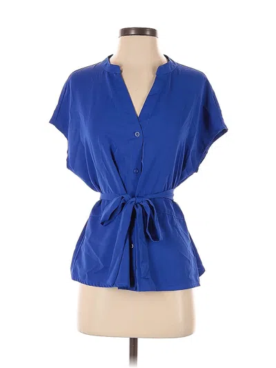 Pre-owned Assorted Brands Short Sleeve Blouse In Blue