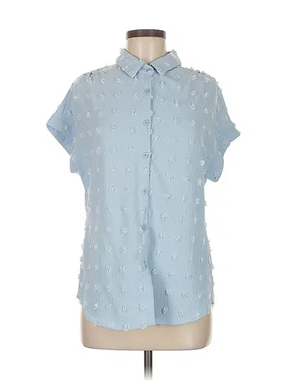 Pre-owned Assorted Brands Short Sleeve Blouse In Blue