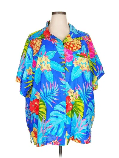 Pre-owned Assorted Brands Short Sleeve Blouse In Blue