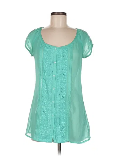 Pre-owned Assorted Brands Short Sleeve Blouse In Blue