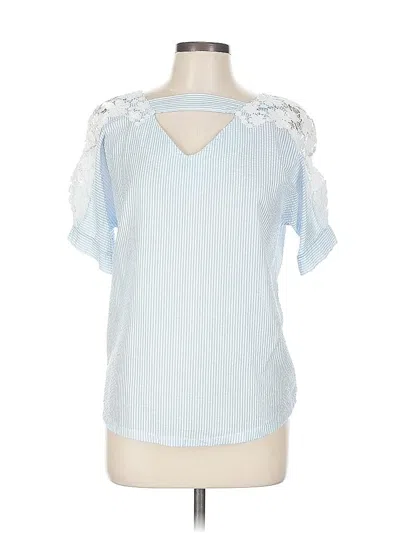 Pre-owned Assorted Brands Short Sleeve Blouse In Blue