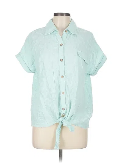 Pre-owned Assorted Brands Short Sleeve Blouse In Blue