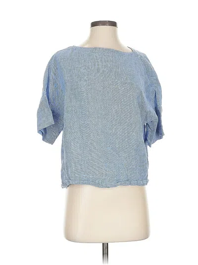 Pre-owned Assorted Brands Short Sleeve Blouse In Blue