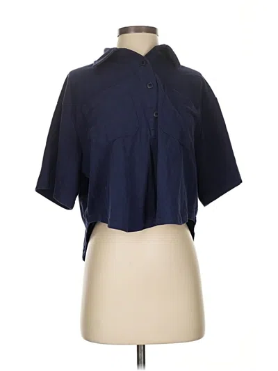 Pre-owned Assorted Brands Short Sleeve Blouse In Blue