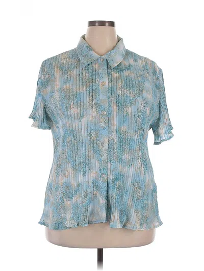 Pre-owned Assorted Brands Short Sleeve Blouse In Blue