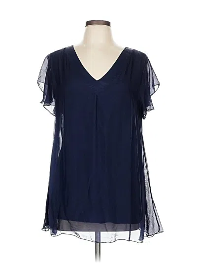 Pre-owned Assorted Brands Short Sleeve Blouse In Blue