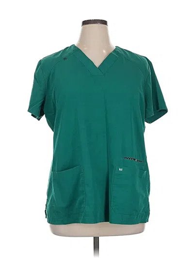 Pre-owned Assorted Brands Short Sleeve Blouse In Blue