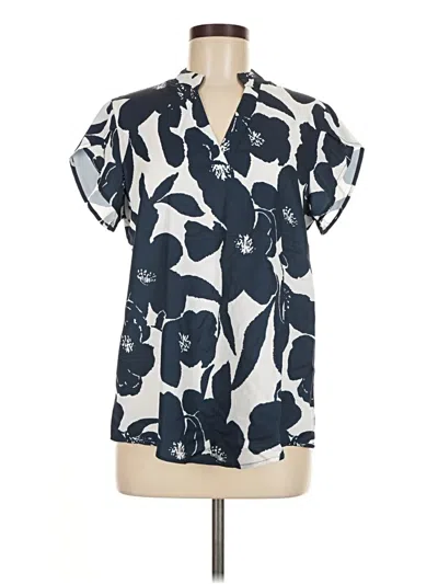 Pre-owned Assorted Brands Short Sleeve Blouse In Blue