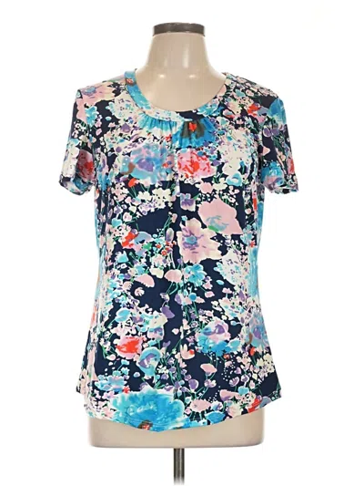 Pre-owned Assorted Brands Short Sleeve Blouse In Blue