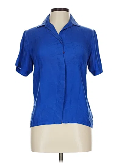 Pre-owned Assorted Brands Short Sleeve Blouse In Blue