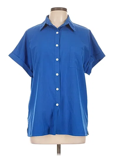 Pre-owned Assorted Brands Short Sleeve Blouse In Blue