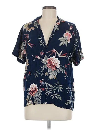 Pre-owned Assorted Brands Short Sleeve Blouse In Blue