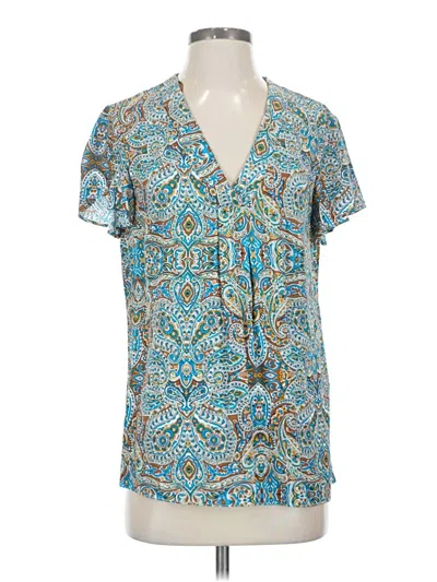 Pre-owned Assorted Brands Short Sleeve Blouse In Blue